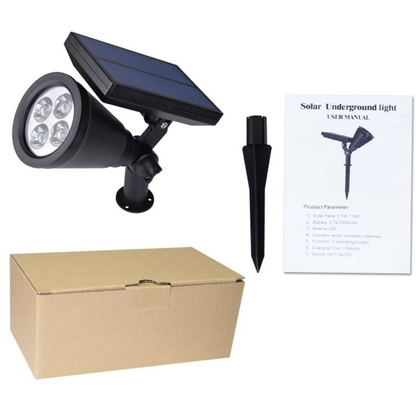 SL-50A - 200 Lumens Waterproof Solar 4 LED Outdoor Garden Spotlight