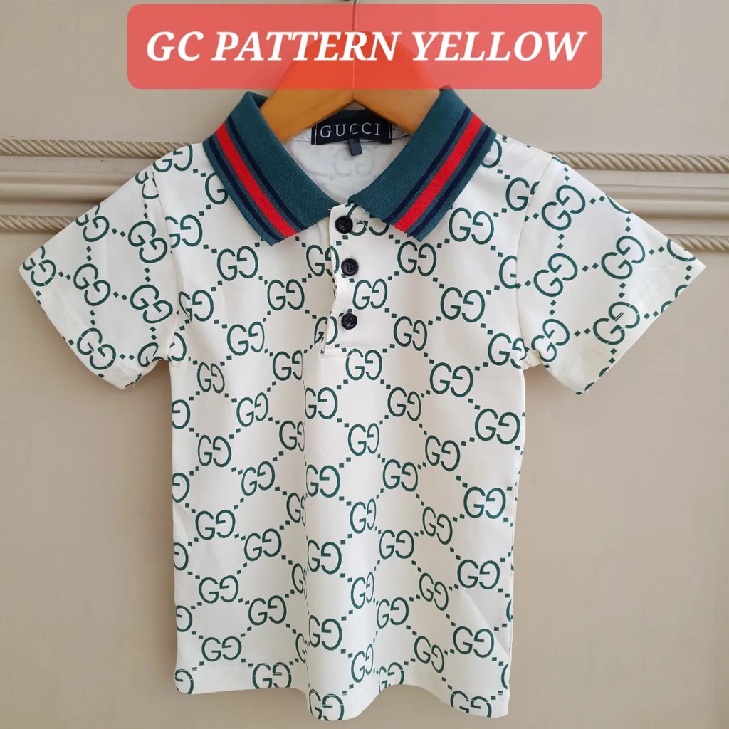 GC PATTERN POLO TOP BAJU KAOS KERAH POLO ANAK COWOK IMPOR KATUN ADEM