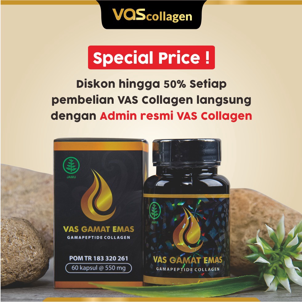 2 BOTOL VAS COLLAGEN bonus 2 VAS SERUM  Vas Collagen Pemutih Badan Ampuh Herbal Pencerah Pengencang 