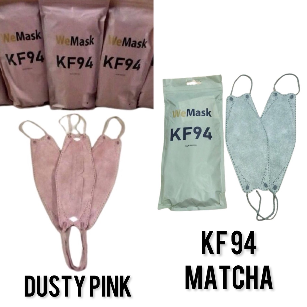 Masker KF94 Dusty pink 4 ply isi 10 / KF94 warna terbaru / Masker KF 94 korea warna tali senada