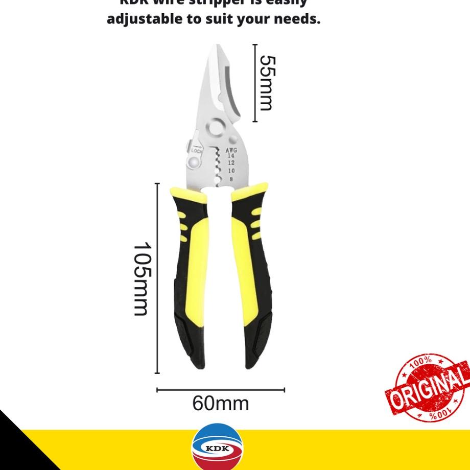 ((REKOMENDASI)) TANG POTONG KUPAS KABEL KDK MULTIFUNGSI 7" LANCIP