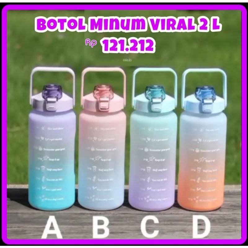 Botol Minum Viral Artis kekinian Motivasi 2 L