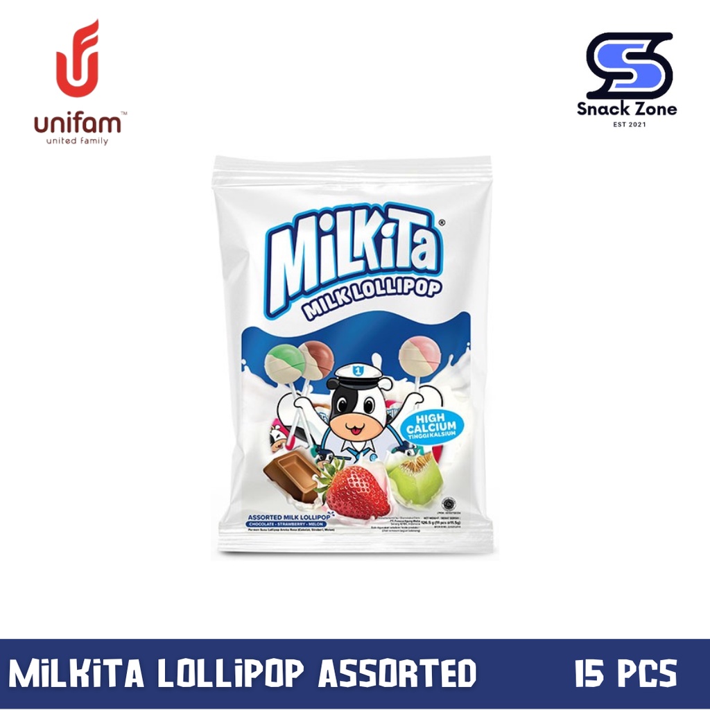 

MILKITA LOLLIPOP ASSORTED BAG PREMIUM LOKAL 12 pcs X 11.5 g TERMURAH