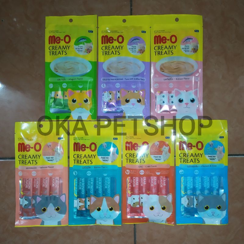 Meo Creamy Treats SNACK KUCING ME-O LIQUID 1pack isi 4pcs - SNACK KUCING ME-O LIQUID All VARIAN