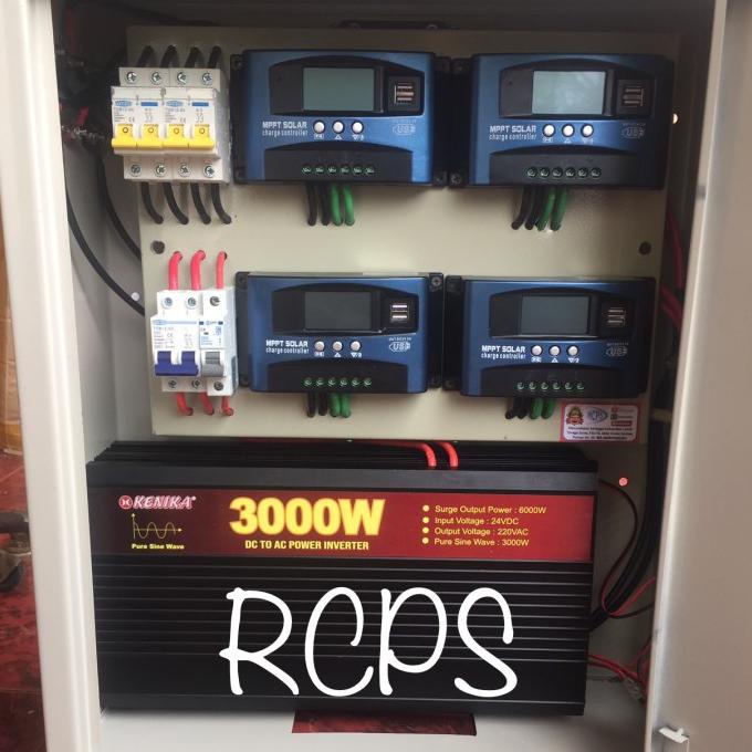 Paket komplit solar cell panel surya 2000w Pure sine wave