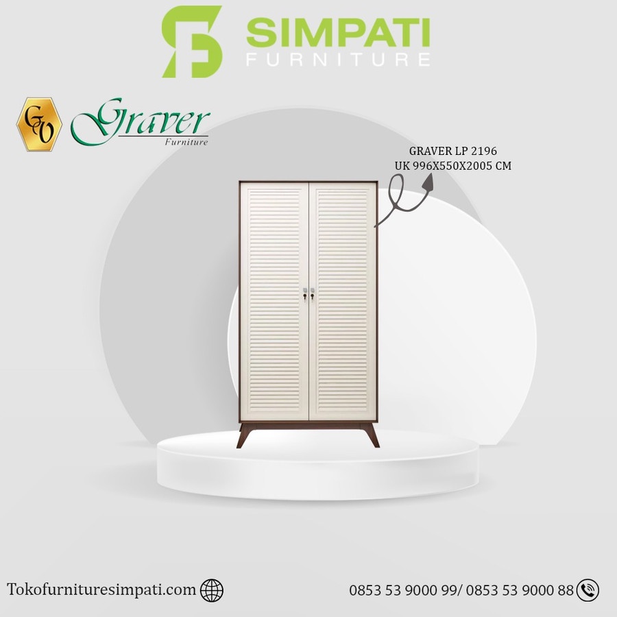 Lemari Pakaian Graver 2 Pintu LP 2196