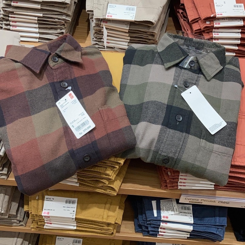 UNIQLO kemeja flannel pria