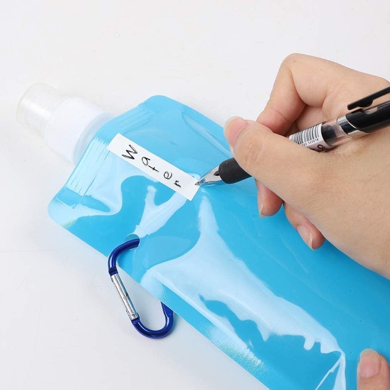 Tas Botol Air Minum Lipat Portable 480ml Ultra Ringan Ramah Lingkungan Dengan Carabiner Untuk Travel