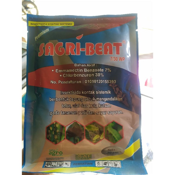 SAGRI BEAT 7/30 WP Insektisida Racun Ulat dan Kutu Sagribit Sagribeat SAI  80 gram