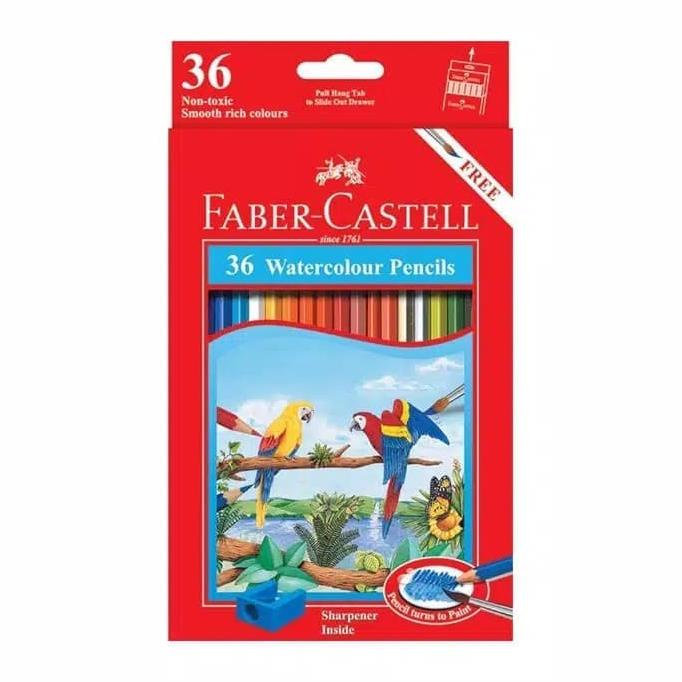 

PERALATAN MENGGAMBAR PENSIL WARNA WATER COLOR 36 WARNA FABER CASTELL COLOUR PENCILS PERALATAN LUKIS