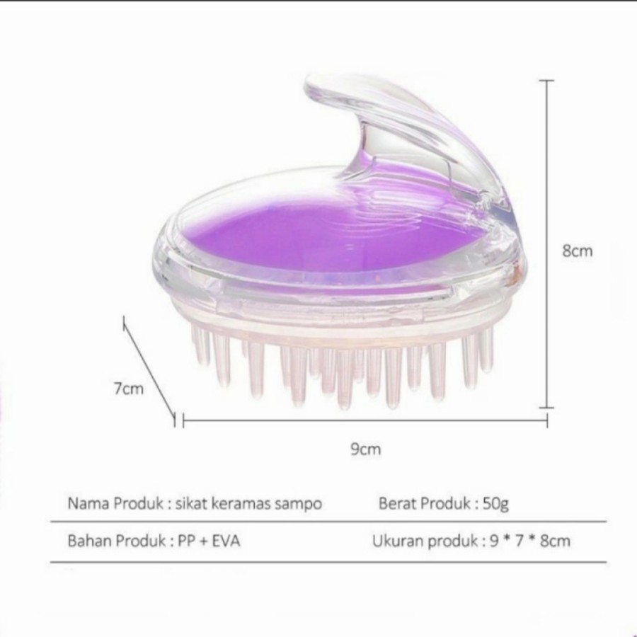 Sisir Keramas Rambut Silikon Sikat Pijat Kepala Shampo Hair Massage Brush Lembut Silicone