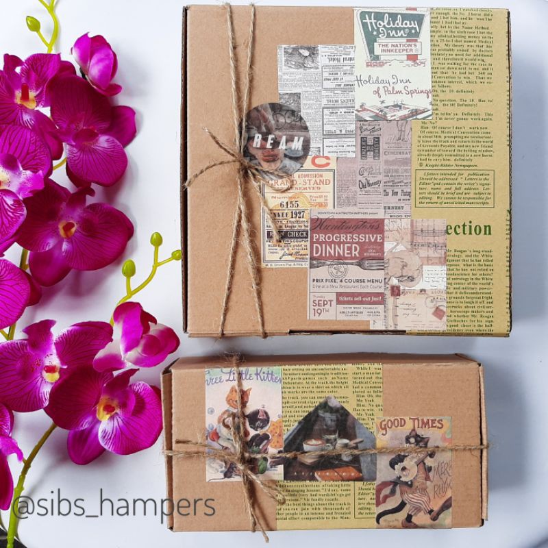 

(Min. 2 BOX) KOTAK KADO/ HAMPERS BOX/KOTAK PACKAGING VINTAGE / DUS RUSTIC BOX AESTHETiC