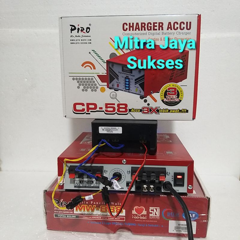 Paket Ampli Piro MW 888 + Timer Piro + Charger Aki Piro CP 58