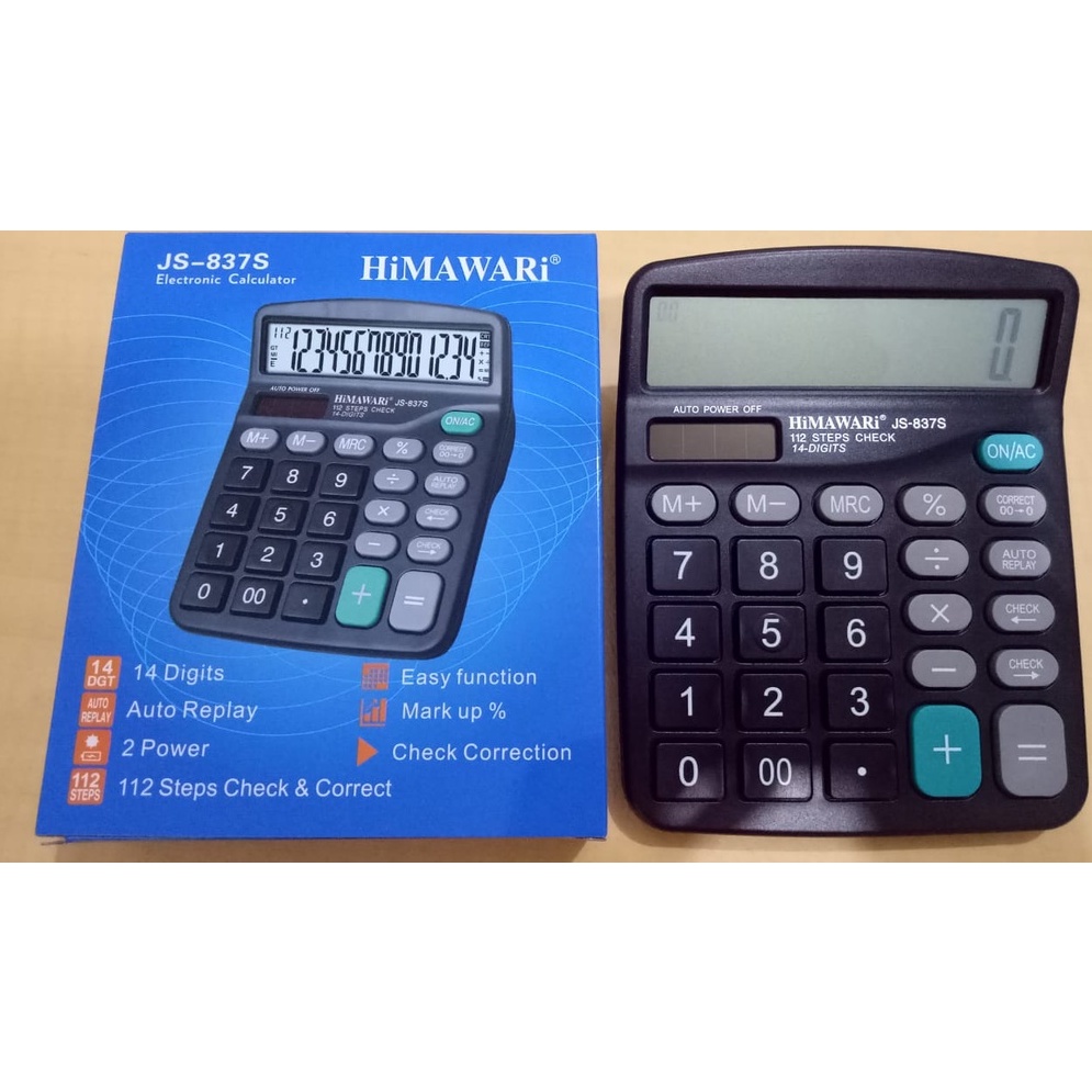 

KALKULATOR 14 DIGIT TIPE JS-837S CALCULATOR BESAR KALKULATOR DAGANG CHECK AUTO REPLAY