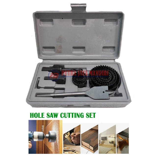 Hole Saw Set Hole Saw Mata Bor Pelubang Kayu Hidroponik Set 11 Pc