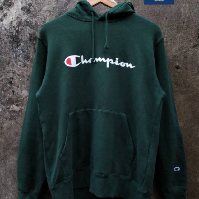 hunter green champion hoodie