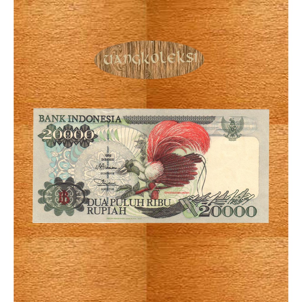 Rp 20.000 tahun  1995 Cendrawasih uang kertas lama
