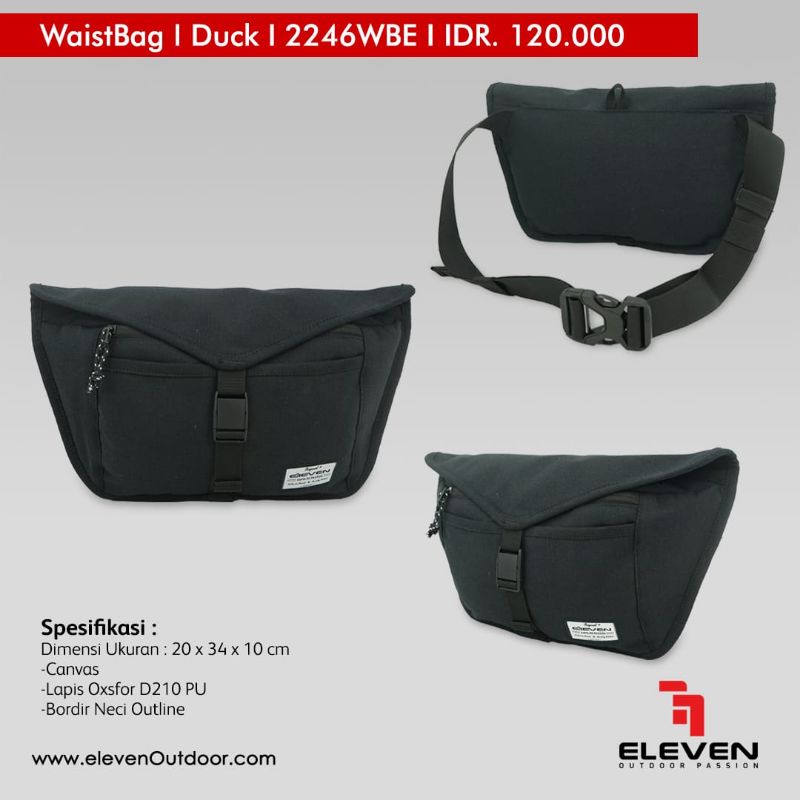 TAS SELEMPANG/ TAS KECIL/  WAISTBAG DUCK ORIGINAL PRODUK ELEVEN