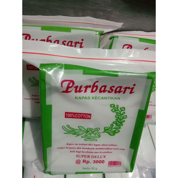 kapas kecantikan wajah ,&amp; kulit purbasari 50 gr hrg grosir jual eceran