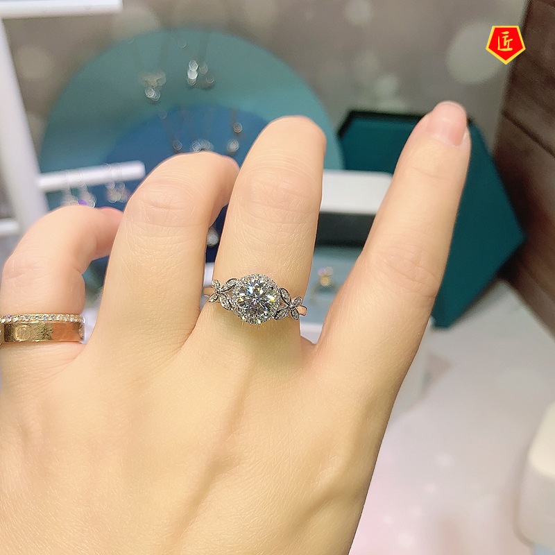 [Ready Stock]Special-Interest Design Moissanite Pt950 Fairy Butterfly Women's Ring