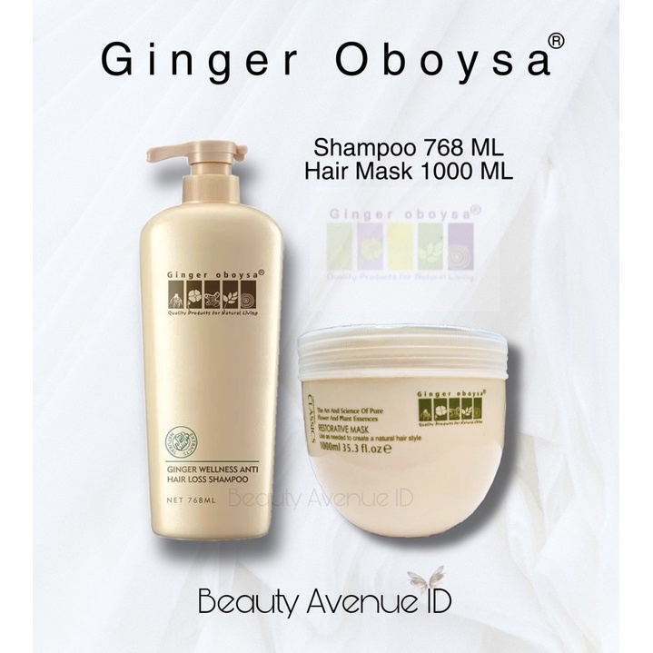 Ginger Oboysa Set Shampo 768ml & Hair Mask 1000ml Bundle