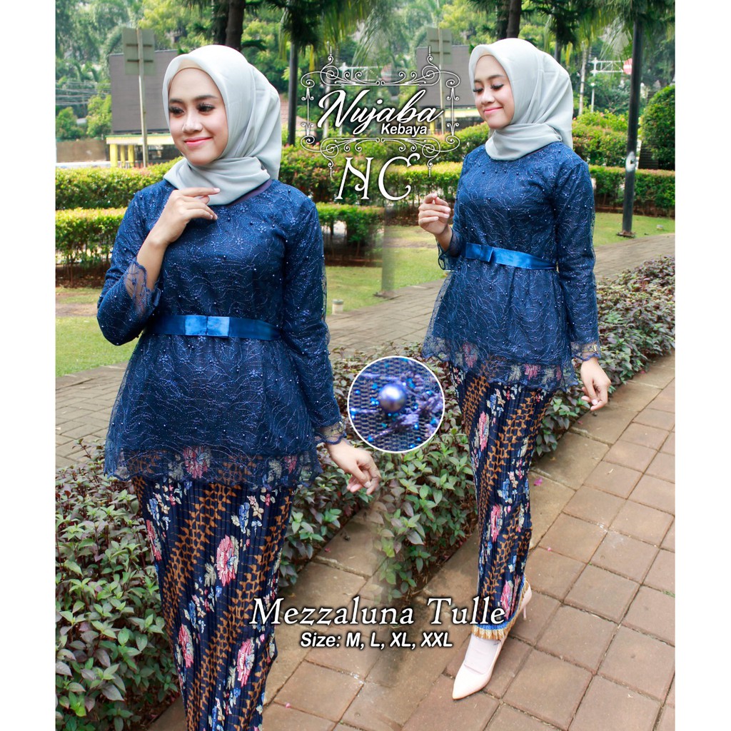 KEBAYA MEZZALUNA TULLE SET/KEBAYA ORIGINAL/KEBAYA MURAH/KEBAYA WISUDA/KEBAYA TERBARU/ROK PLISKET