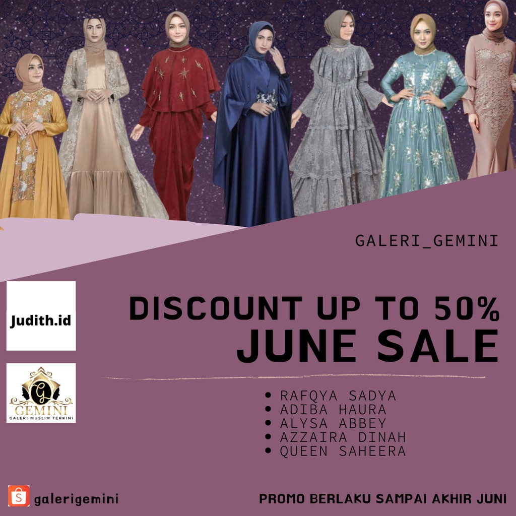 Baju Gamis Dress Gaun Kaftan Lebaran Pesta Tunangan Bridesmaid Kondangan Mewah By Judith