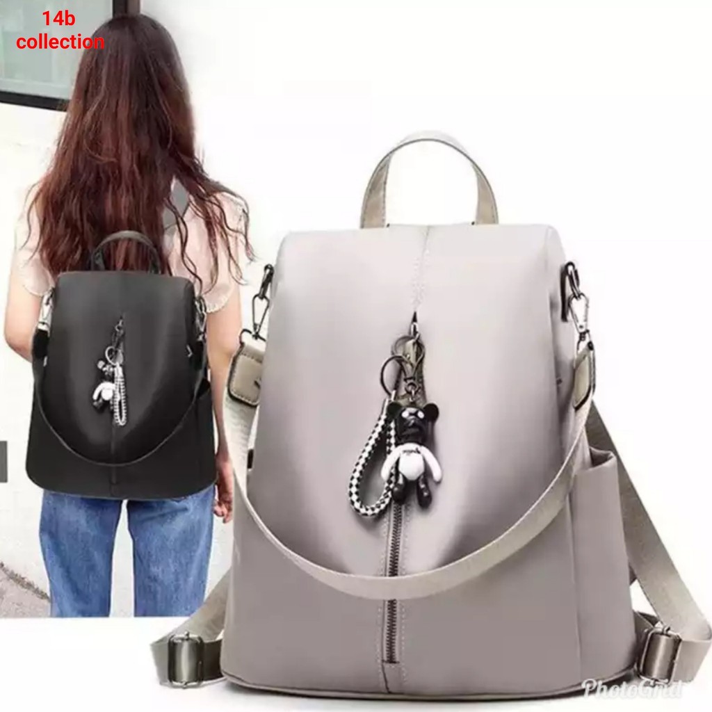 Tas ransel zipper tengah bonus gantungan