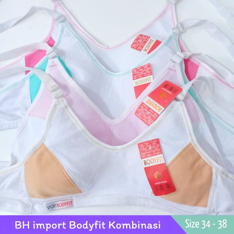 BRA/BH SPORT PAKAIAN DALAM WANITA TANPA KAWAT dan BUSA (BODYFIT KOMBINASI) Nyaman Dipakai | Bisa Cod