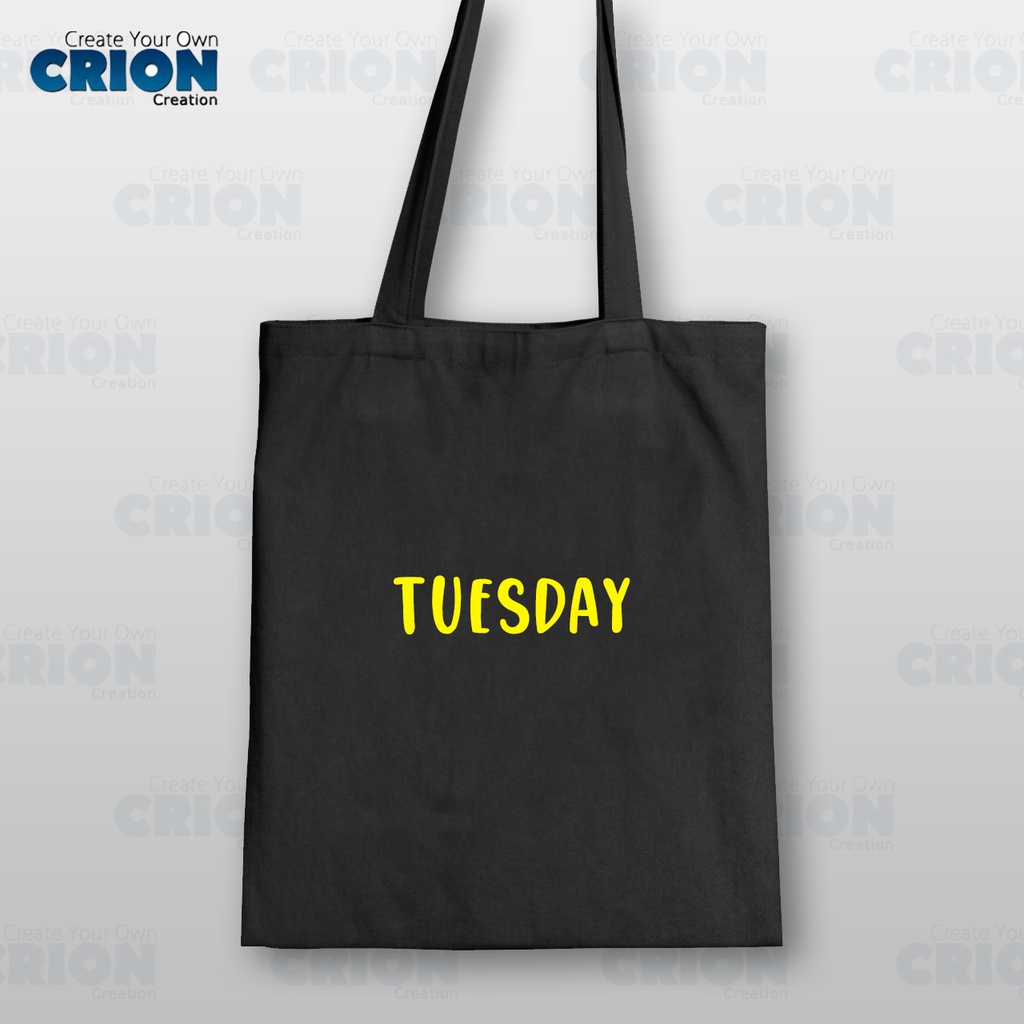 Totebag Drill Printing - Days of the week - Souvenir/Kado - By Crion