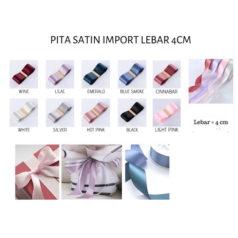 WMS PT 03 PITA BUKET BUNGA SATIN GLOSY 4CM IMPORT