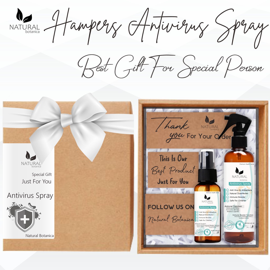 Natural Botanica Antivirus Spray Parcel Hadiah Hampers Pernikahan, Kado Ulang Tahun, Birthday Gift, Hamper Wisuda, Kado Lebaran / Idul Fitri