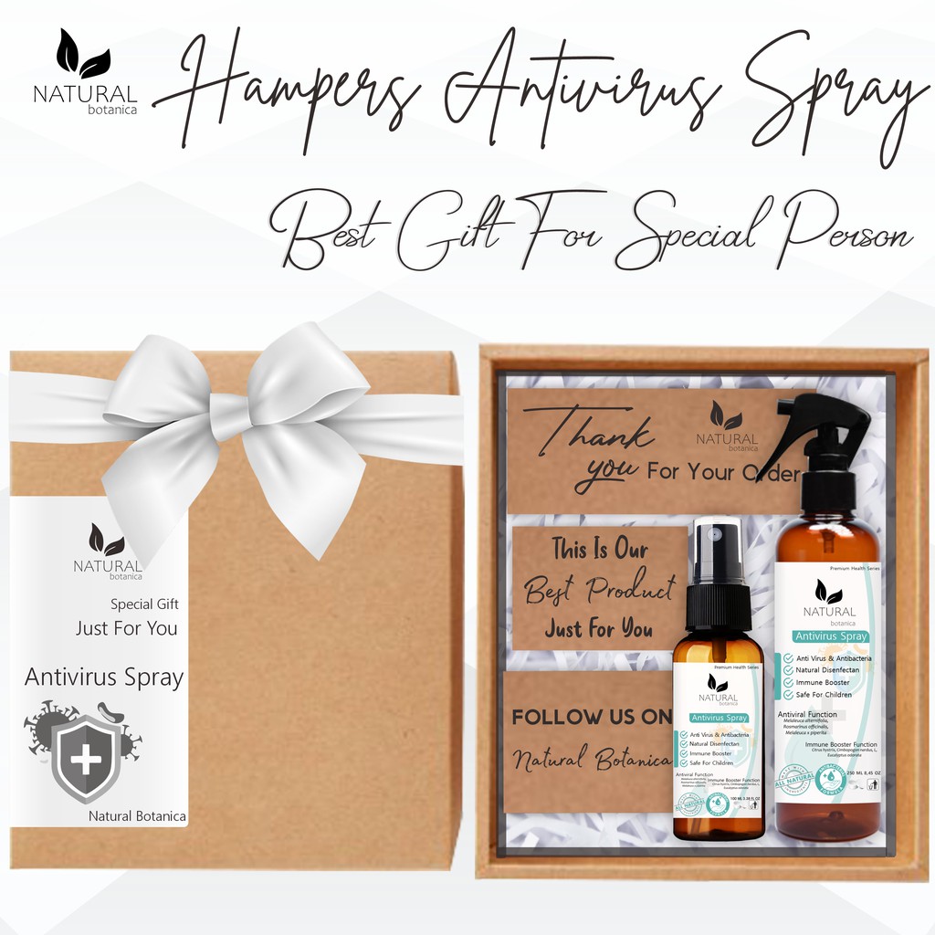 Natural Botanica Antivirus Spray Parcel Hadiah Hampers Pernikahan, Kado Ulang Tahun, Birthday Gift, Hamper Wisuda