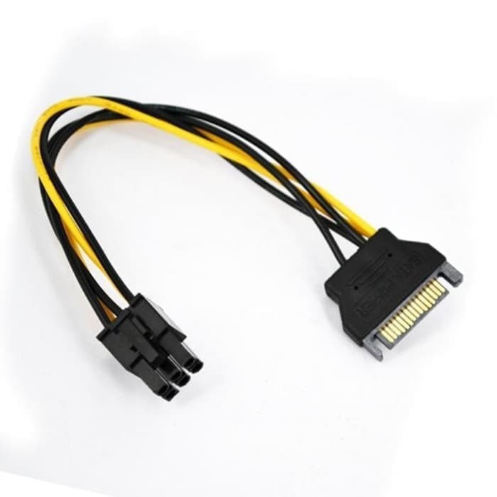 Kabel Power SATA 15 Pin To 6 Pin 6pin PCI-E Video Card VGA Express