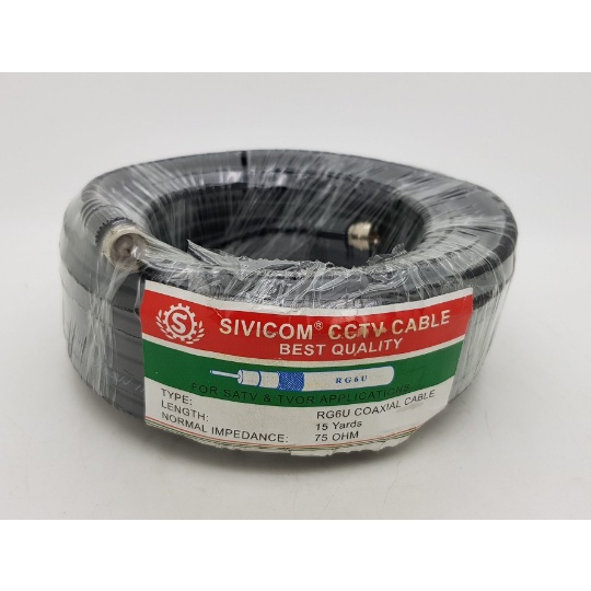 SIVICOM 15 yard kabel cctv / antena tv with 2 pc konektor F drat