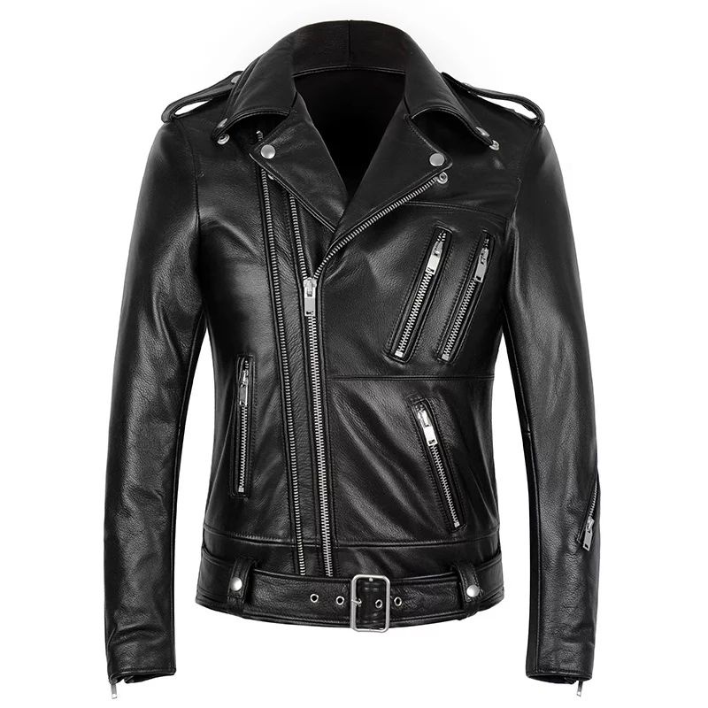 JAKET KULIT PRIA ROCK N ROLL JAKET KULIT ASLI DOMBA 100% JAKET TOURING