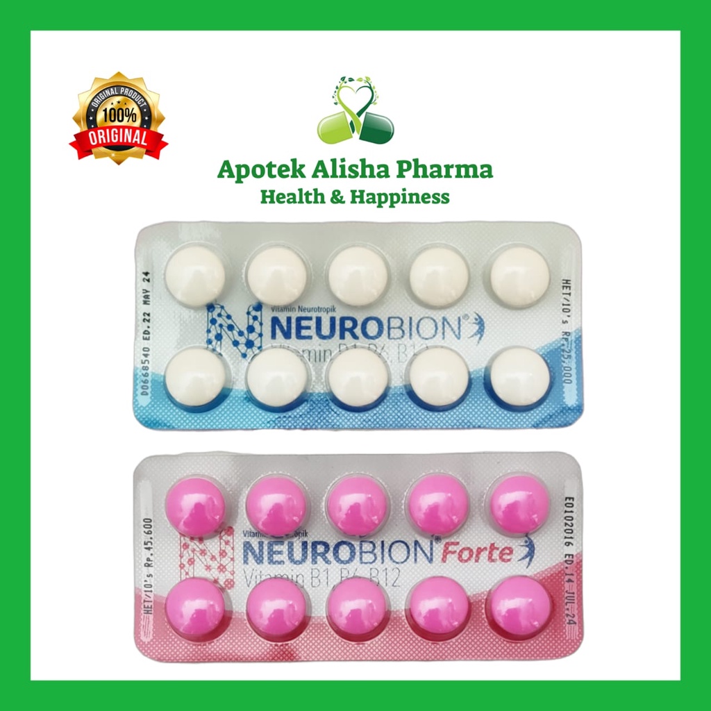 Neurobion Tablet Putih / Nerobion Forte Pink ( 1 Strip )