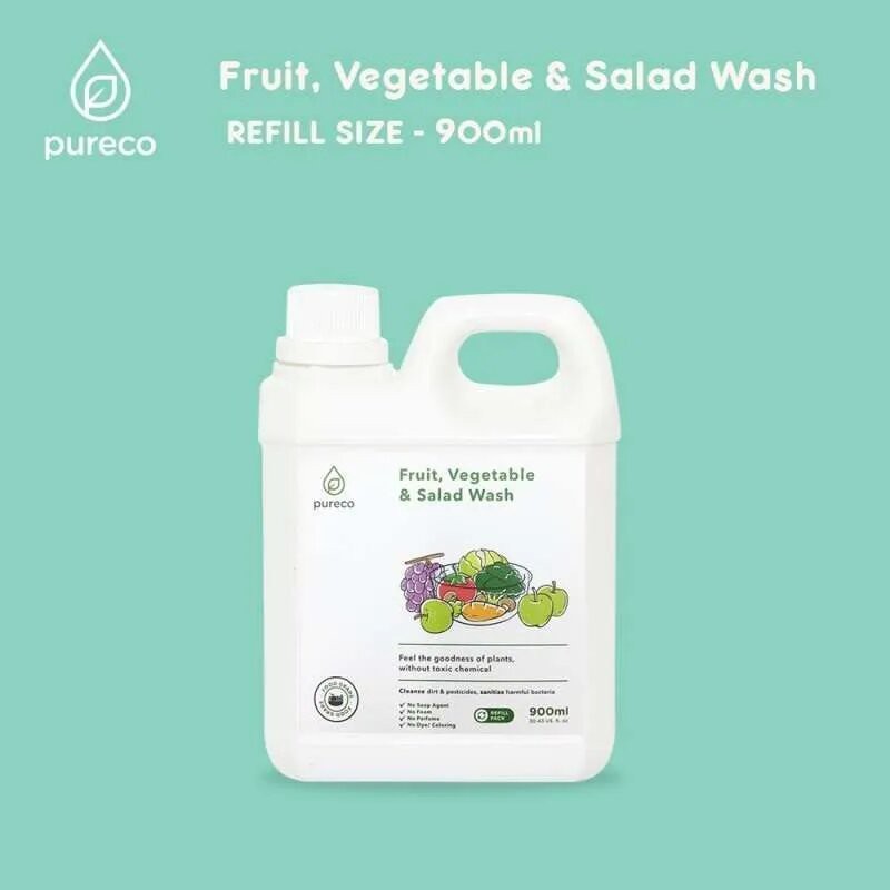 PURECO REFILL LIQUID VEGGIE WASH - 900ML