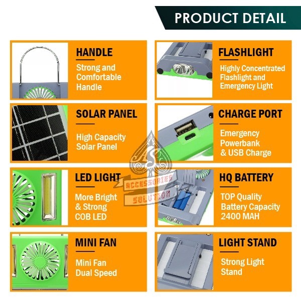 YOUNGPRO SOLAR FAN LIGHT LAMPU PLUS KIPAS BERGARANSI 1 TAHUN - YOUNGPRO YES-01