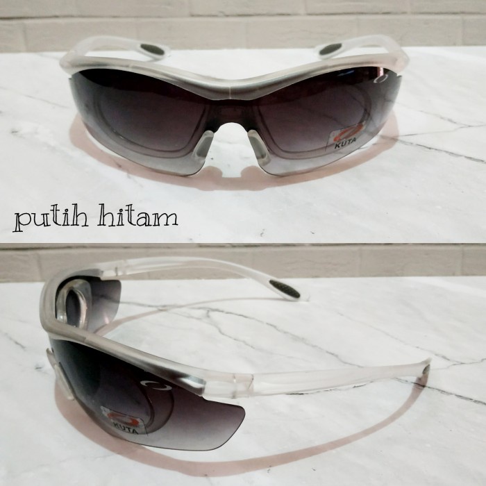 kacamata safety sepeda minus - putih hitam