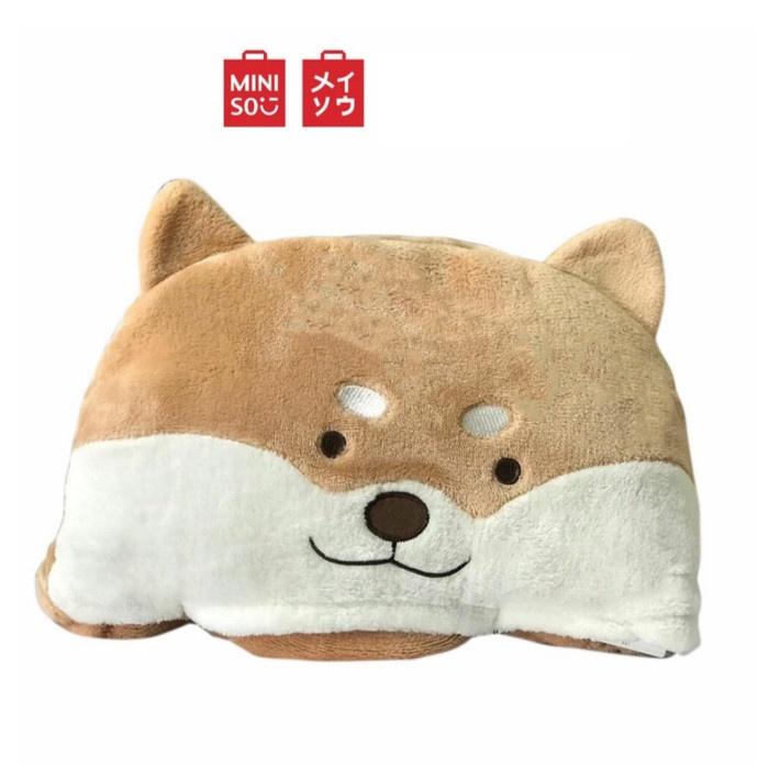 MINISO SELIMUT HOODIE BINATANG LUCU HOODED LEISURE BLANKET SELIMUT TOP - SHIBA INU