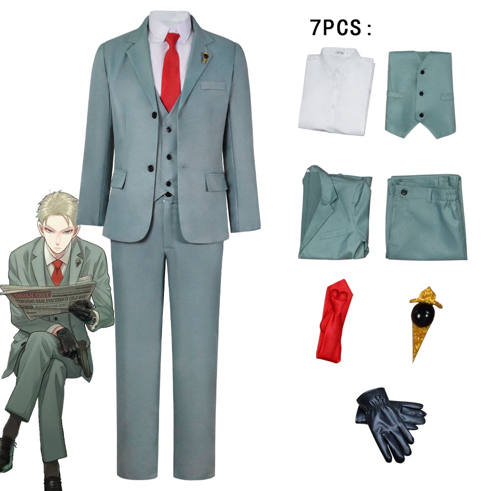 【Wetrose】Anime Spy X Family Costume Male Twilight Loid Forger Cosplay Suit Set Wig