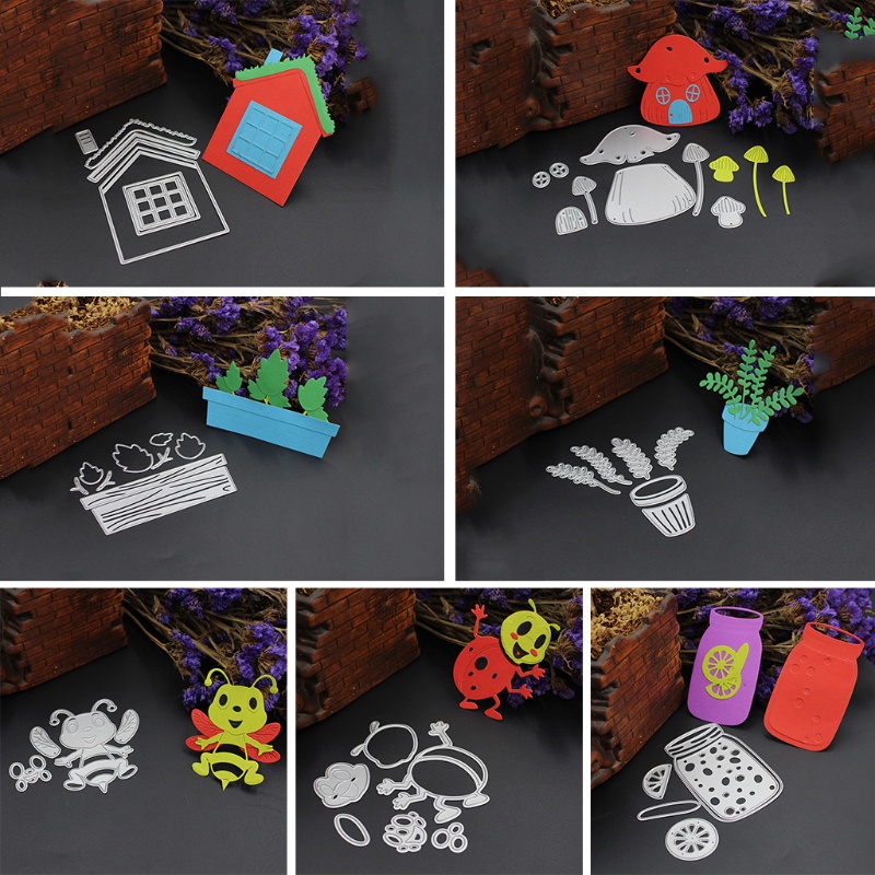 Zzz Pot Bunga Cutting Dies Stensil Scrapbook Album Kertas Kartu Embos DIY Craft