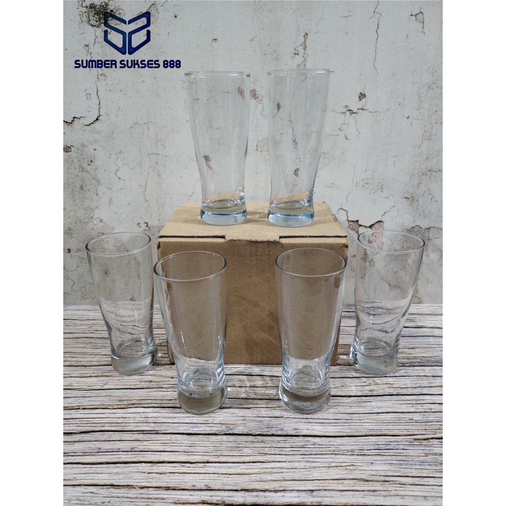 ( 6 PCS ) GELAS JUS KACA MURAH KEDAUNG H-I 350ML ( 6 PCS )