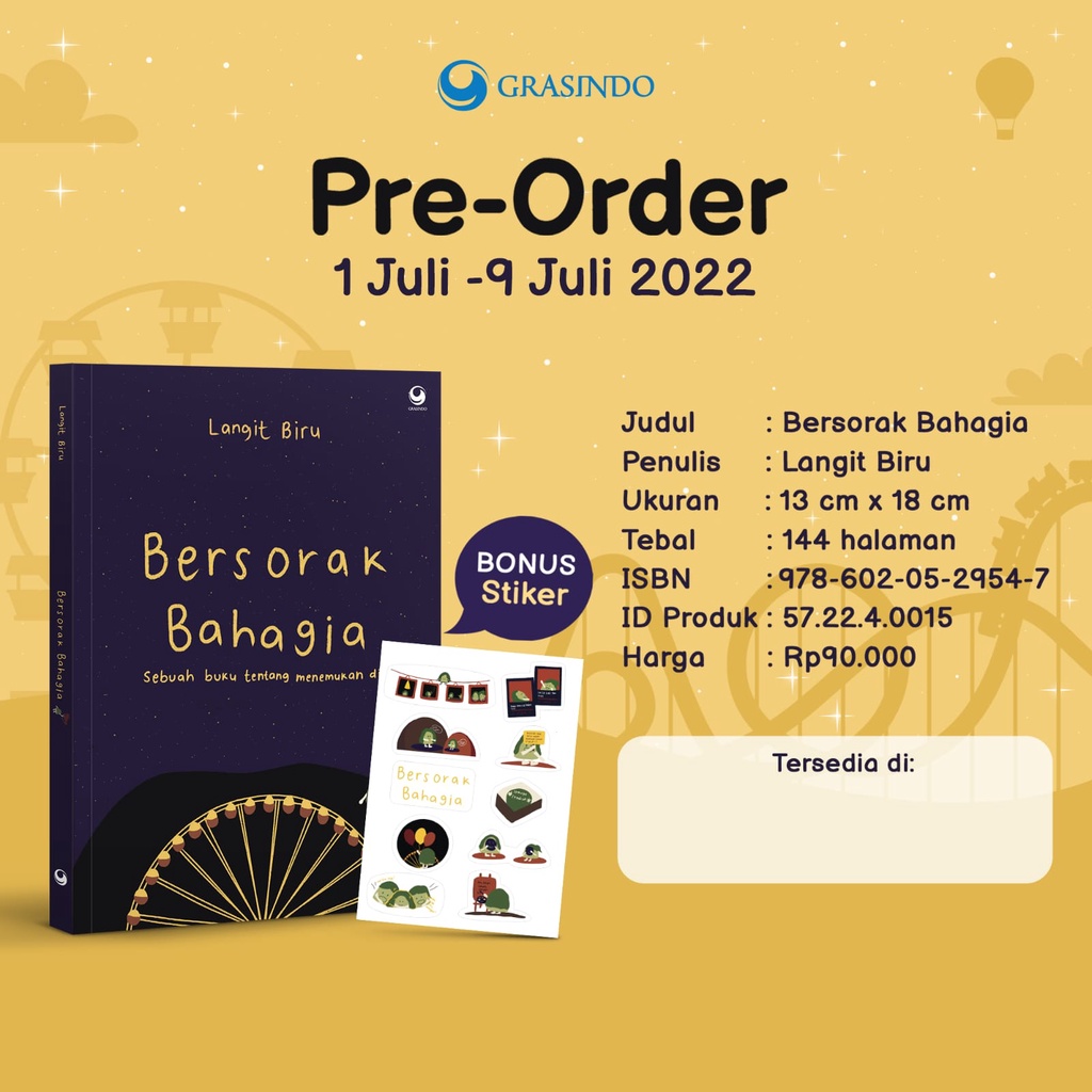 NOVEL BERSORAK BAHAGIA + BONUS - LANGIT BIRU