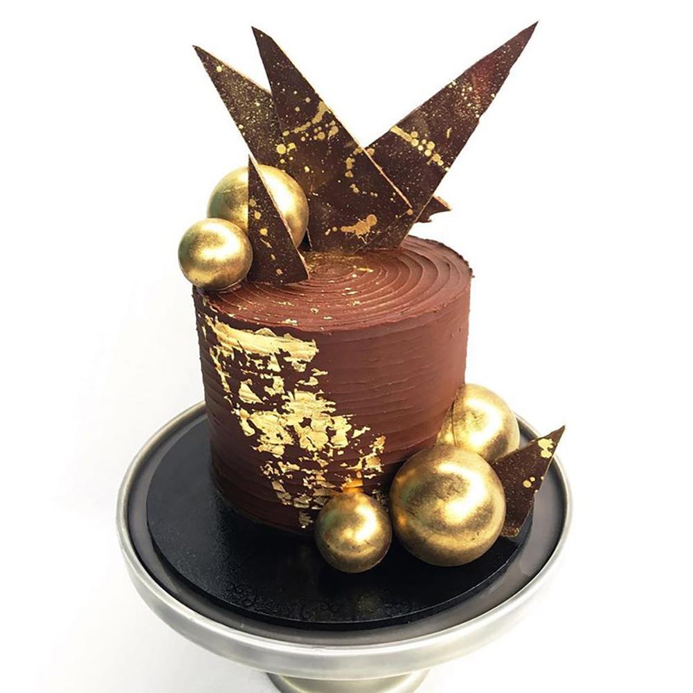 Tk 5Pcs / Pak Hiasan Topper Kue Dengan Bentuk Bola Dan Warna Emas / Perak