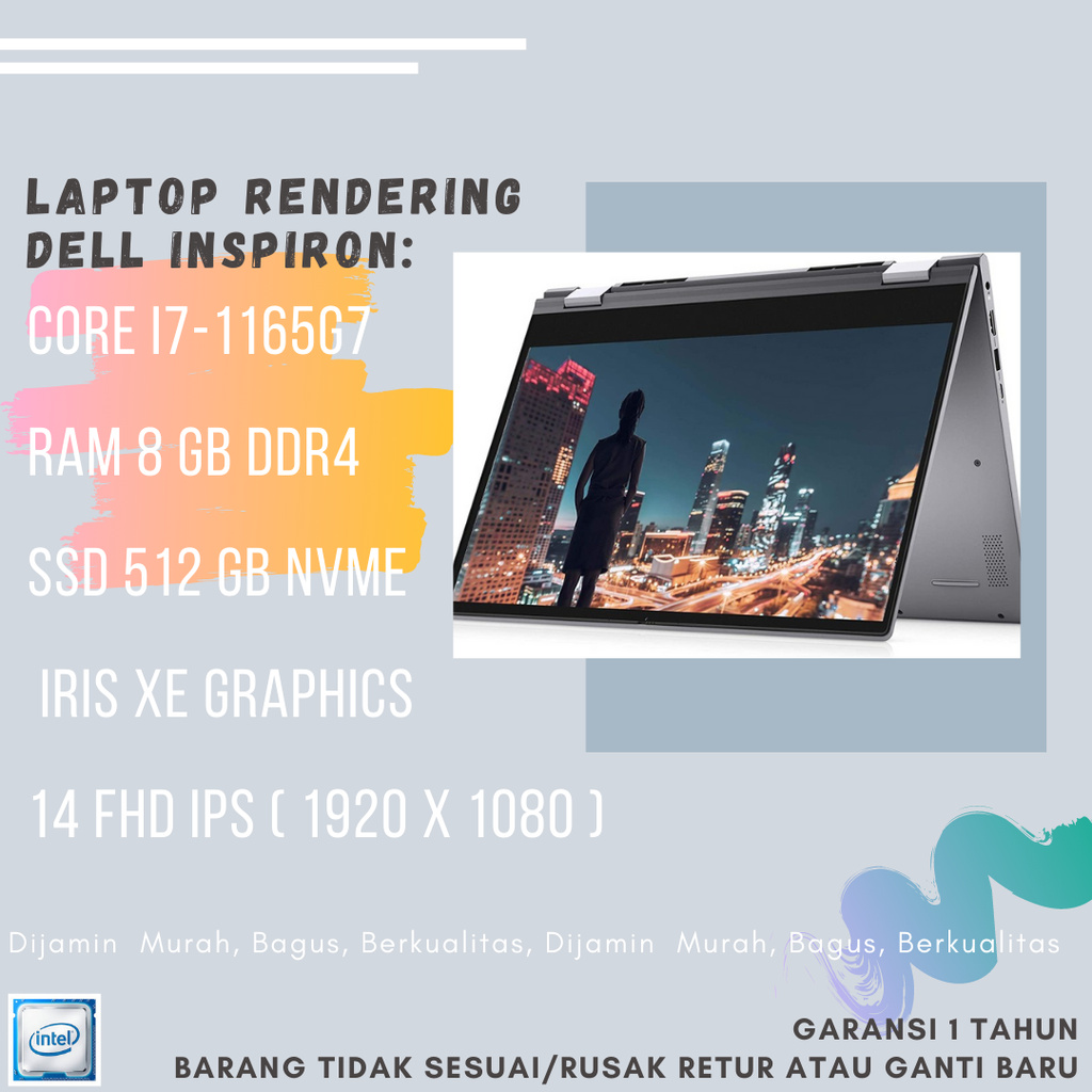 LAPTOP RENDERING DELL INSPIRON TOUCH I7 1165G7 8GB SSD 512GB E12