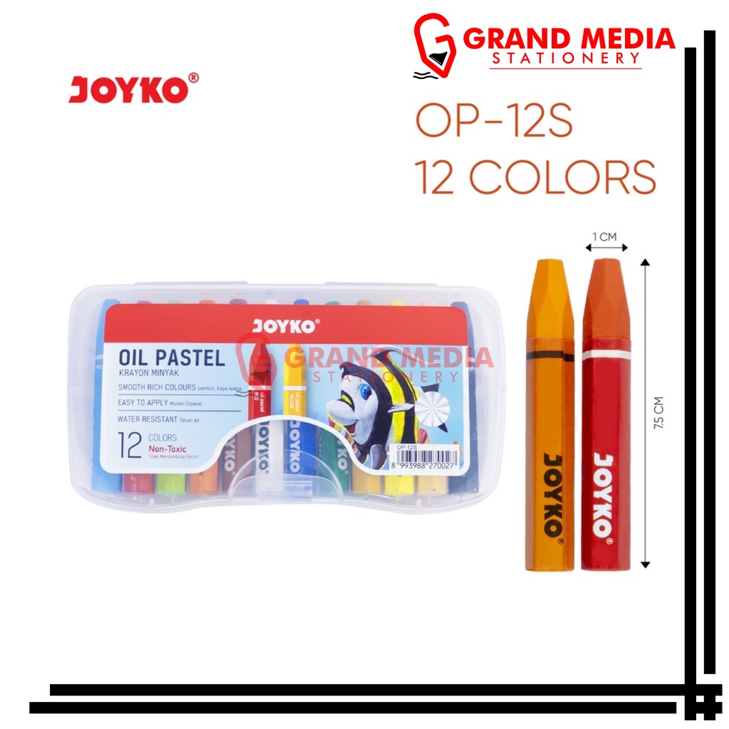 

[GRAND MEDIA] OIL PASTEL / CRAYON JOYKO 12 WARNA OP-12S