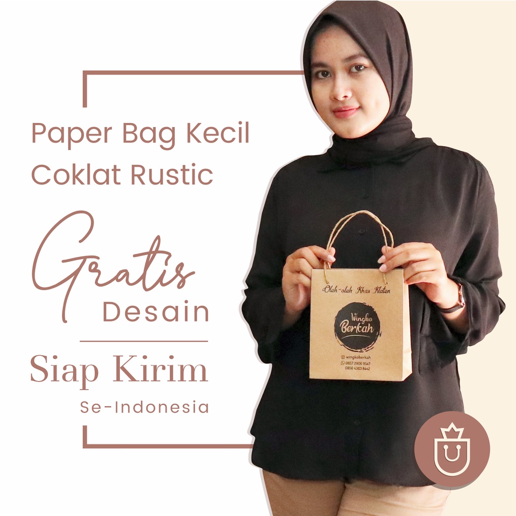 

Paper Bag (tas kertas) Rustic Kecil | Wadah Souvenir, Kosmetik, Snack, Handphone, dll