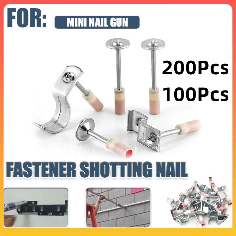 200PCS / 100PCS Steel Nails Guns Rivet Tool Accessories Home Wall Fastener Set Nails 25mm Nails Suitable for 7.3mm Nail Gun / Manual Steel Nail